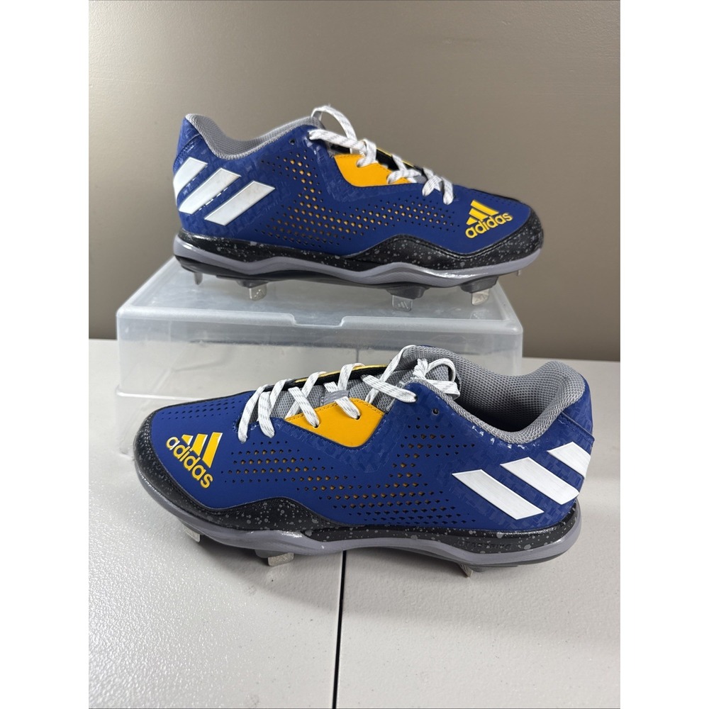 NEW Adidas Power Alley 4 Baseball Cleats 9 US Men Blue/Gold/Black w/Toe Molding
